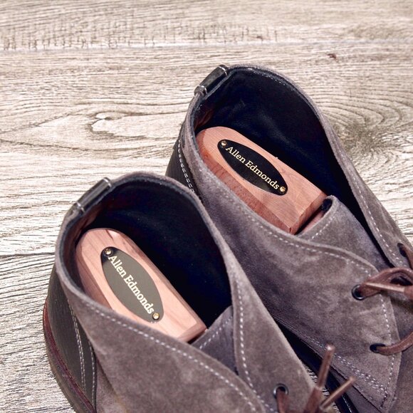 * NIB * $425 Allen Edmonds CYRUS Chukka 9 D Grey Suede * add $15 AE Cedar Trees main image 9